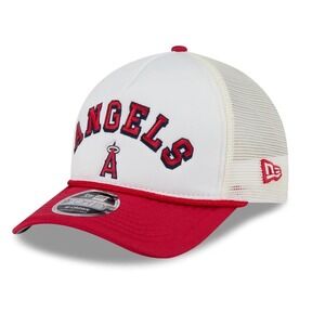 New Era Los Angeles Angels MLB 9FORTY A Frame Trucker Baseball Cap White Red